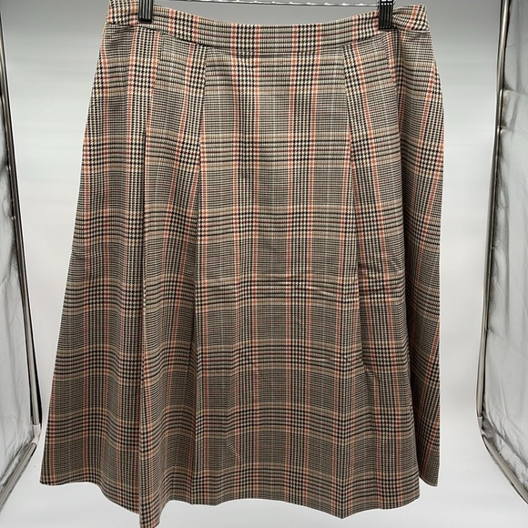 Lauren Ralph Lauren Black Label Plaid Pleated Skirt 10P - Picture 2 of 8